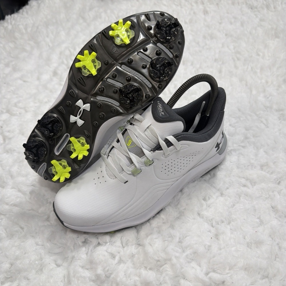 Under Armour UA Drive Pro White Women's Golf Shoes Sz 6 Mens 4.5 Waterproof New!